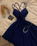 18th Birthday A line Spaghetti Straps Royal Blue Homecoming Dresses Knee Length Party Dress HZ1024