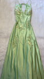 Gorgeous A Line Spaghetti Straps Mint Green Long Lace Prom Dresses Evening Dress HZ1024