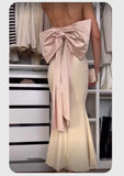 Elegant Mermaid Strapless Long Satin Prom Dresses Evening Dress HZ1024
