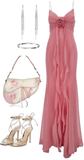 Vintage Mermaid Spaghetti Straps 90s Pink Chiffon Prom Dresses Evening Gowns HZ1024