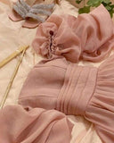 Modest A Line Off The Shoulder Pink Organza Long Prom Dresses Evening Dress HZ1024