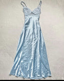 Vintage A line Spaghetti Straps Light Sky Blue Lace Long Prom Dresses Evening Dress HZ1024