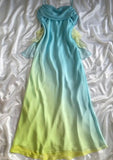 Vintage A Line Spaghetti Straps Long Prom Dresses Evening Dress With Ruffles HZ1024