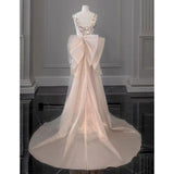2025 New Elegant Mermaid Straps Sleeveless Bow-knot Sequin Long Prom Dresses HZ1024
