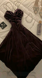Simple A-line Spaghetti Straps Brown Prom Dress Evening Dresses HZ1024