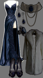 Dark Blue V Neck Satin Lace Long Prom Dress, Dark Blue Lace Long Evening Dress HZ1024