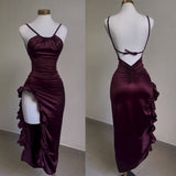 Elegant Sleeveless Midi Dress Backless High Fork Club Evening Prom Dresses HZ1024