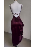 Elegant Sleeveless Midi Dress Backless High Fork Club Evening Prom Dresses HZ1024