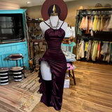 Elegant Sleeveless Midi Dress Backless High Fork Club Evening Prom Dresses HZ1024