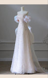 Elegant Off The Shoulder Light Pink Beaded Luxury Evening Dress Prom Dresses HZ1024