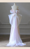 Elegant Off The Shoulder Light Pink Beaded Luxury Evening Dress Prom Dresses HZ1024