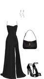 Elegant Mermaid Spaghetti Straps Black Slit Long Prom Dresses Party Dress HZ1024