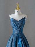 Elegant A line Sweetheart Blue Sequin Party Dress Prom Dresses Evening Dress HZ1024
