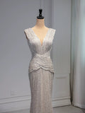 Elegant Mermaid V Neckline Sequin Party Dress Prom Dresses Evening Dress HZ1024