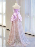 Elegant A line Off The Shoulder Pink Satin Ruffles Long Prom Dress Evening Dress HZ1024