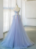 Elegant Mermaid Square Neckline Blue Sequin Long Prom Dress Evening Dresses HZ1024
