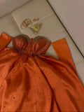 Classy A line Sweetheart Long Sleeves Orange Long Satin Party Dress Prom Dresses Evening Dress HZ1024