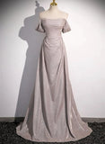 A-line Off Shoulder Sweetheart Long Evening Dress Prom Dress HZ1024