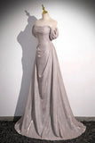 A-line Off Shoulder Sweetheart Long Evening Dress Prom Dress HZ1024