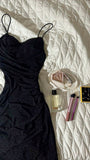Sexy Sheath Straps Navy Blue Sequin Prom Dress Long Prom Dresses Party Dress HZ1024
