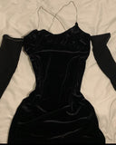 Classy Sheath Off The Shoulder Black Velvet Long Party Dress Prom Dresses Evening Dress HZ1024