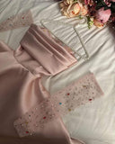 Elegant A Line Strapless Pink Satin Prom Dress Evening Dresses With Ruffles HZ1024