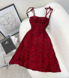 Cute A line Spaghetti Straps Red Homecoming Dress Party Dress HZ1024