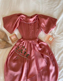Pretty A line Off The Shoulder Pink Satin Long Prom Dress Evening Dresses HZ1024