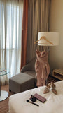 New Sheath Strapless Chiffon Sleeveless Pink Evening Dress Prom Dresses HZ1024