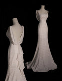 Chic Mermaid Straps White Sequin Sleeveless Long Wedding Dresses With Ruched Back HZ1024