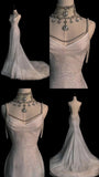 Fairytale Mermaid Spaghetti Straps Wedding Dresses Glittering Straps Backless Wedding Dress HZ1024