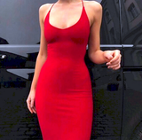 Elegant Sheath Spaghetti Straps Red Knee Length Prom Dress Birthday Outfits HZ1024