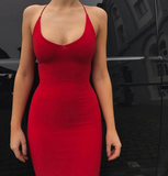 Elegant Sheath Spaghetti Straps Red Knee Length Prom Dress Birthday Outfits HZ1024