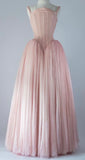 Vintage Ball Gown Straps Pink Tulle Long Length Prom Dresses Birthday Outfits HZ1024