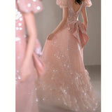 Gorgeous A Line Sweetheart Sequin Pink Long Evening Dress Prom Dresses Birthday Outfits HZ1024