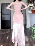 Sexy Sheath Spaghetti Straps Pink Sequin Evening Dress Prom Dresses Birthday Outfits HZ1024