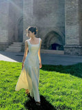 Vintage Mermaid Square Neckline White Sleeveless Satin Prom Dresses Birthday Party Dress HZ1024