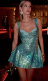 16th Birthday A Line Sequin Homecoming Dresses Short Mini Birthday Dress HZ1024