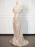 Pretty Mermaid Off The Shoulder Sequin Long Prom Dresses Party Evening Dress HZ1024