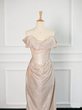 Pretty Mermaid Off The Shoulder Sequin Long Prom Dresses Party Evening Dress HZ1024