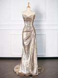 Pretty Mermaid Sweetheart Sequin Long Prom Dresses Party Evening Dress HZ1024