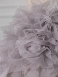 Pretty Mermaid Strapless Lilac Tulle Long Prom Dresses Party Gown Evening Dress HZ1024