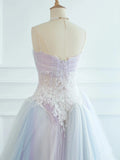 Pretty Ball Gown Spaghetti Straps Tulle Long Prom Dresses Party Gown Evening Dress HZ1024