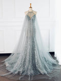 Pretty Mermaid High Neckline Sequin Long Prom Dresses Party Gown Evening Dress HZ1024