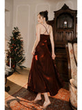 Pretty Mermaid Spaghetti Straps Burgundy Long Prom Dresses Party Evening Dress HZ1024