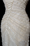 Dreamy Mermaid Strapless Tulle Beaded Long Wedding Dresses HZ1024