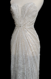Dreamy Mermaid Strapless Tulle Beaded Long Wedding Dresses HZ1024