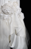 Unique Mermaid Halter Satin Tulle Flower Applique Long Wedding Dresses HZ1024