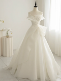 Summer Simple A Line Strapless Satin Long Wedding Dresses HZ1024
