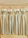Elegant Simple A Line Satin Long Bridesmaid Dress HZ1024